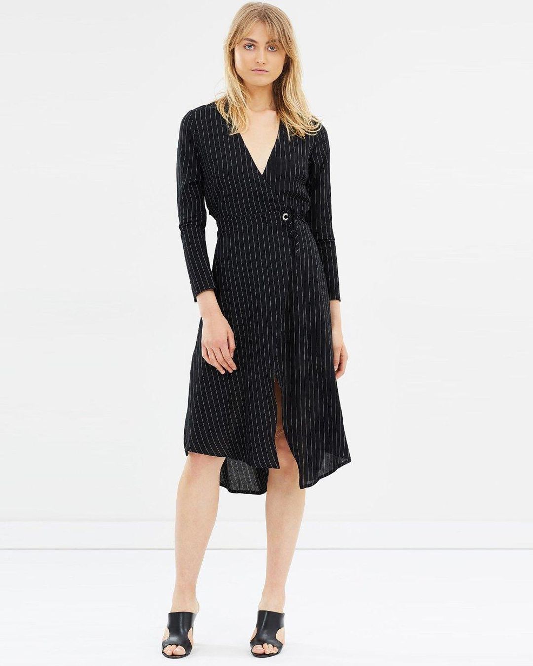 PFEIFFER Verona Wrap Dress Black Size 12 for rent on The Volte - main image