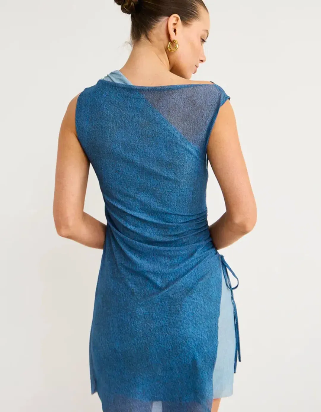 Bec and Bridge Hayden Asym Mini Dress in Spliced Denim Size 8 for rent on The Volte - main image