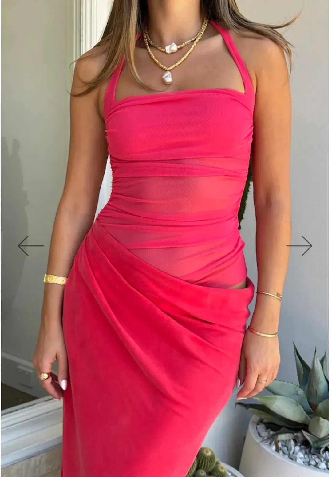 BENNI Gina Maxi Dress Watermelon Size AU 8 for rent on The Volte - main image