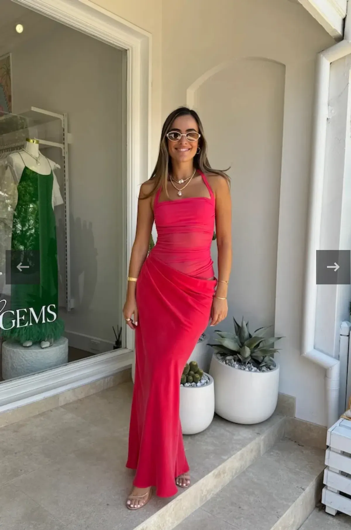 BENNI Gina Maxi Dress Watermelon Size AU 8 - Image 4