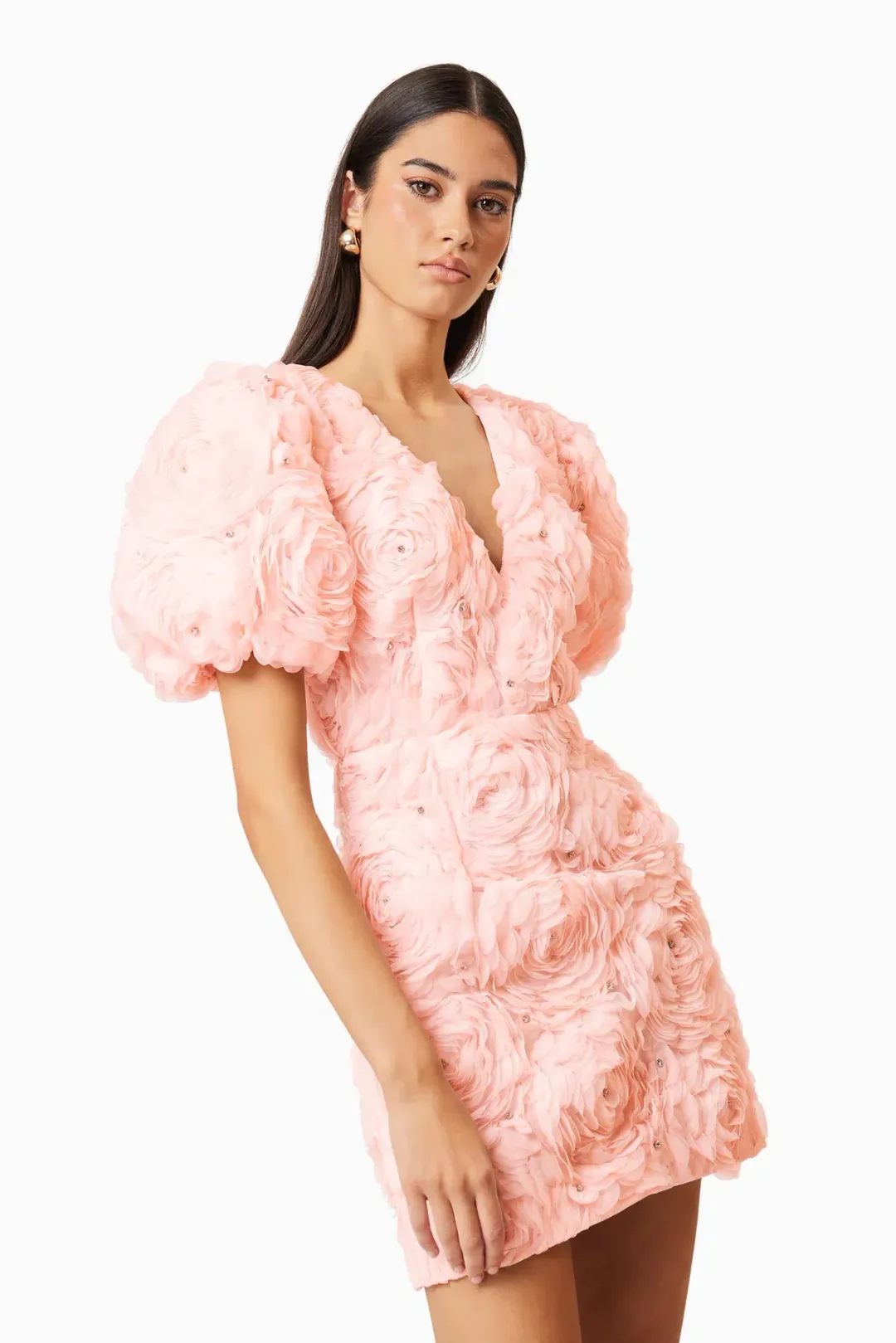 Elliatt Rosella 3D Mini Dress in Pink Size 10 for rent on The Volte - main image