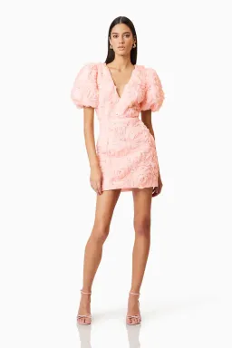 Elliatt Rosella 3D Mini Dress in Pink Size 10 for rent on The Volte - image 3