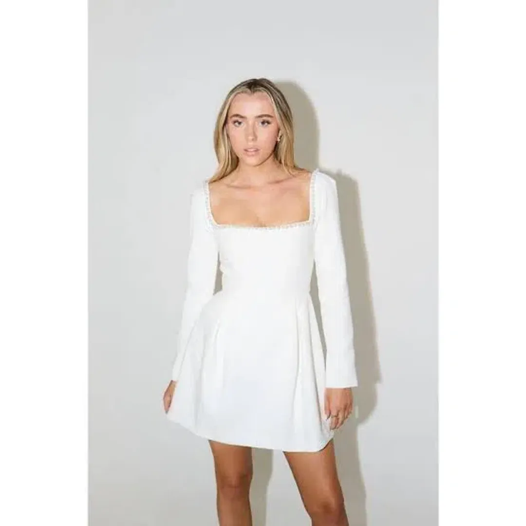 Odd Muse The Ultimate Muse Pearl Mini Dress White Size 10 for rent on The Volte - main image