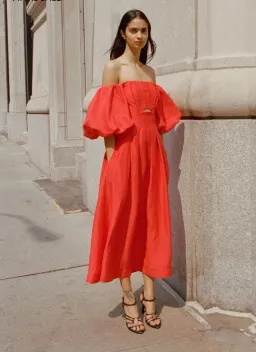 Aje Eugenie Midi Red Dress Size 8 for rent on The Volte - image 1