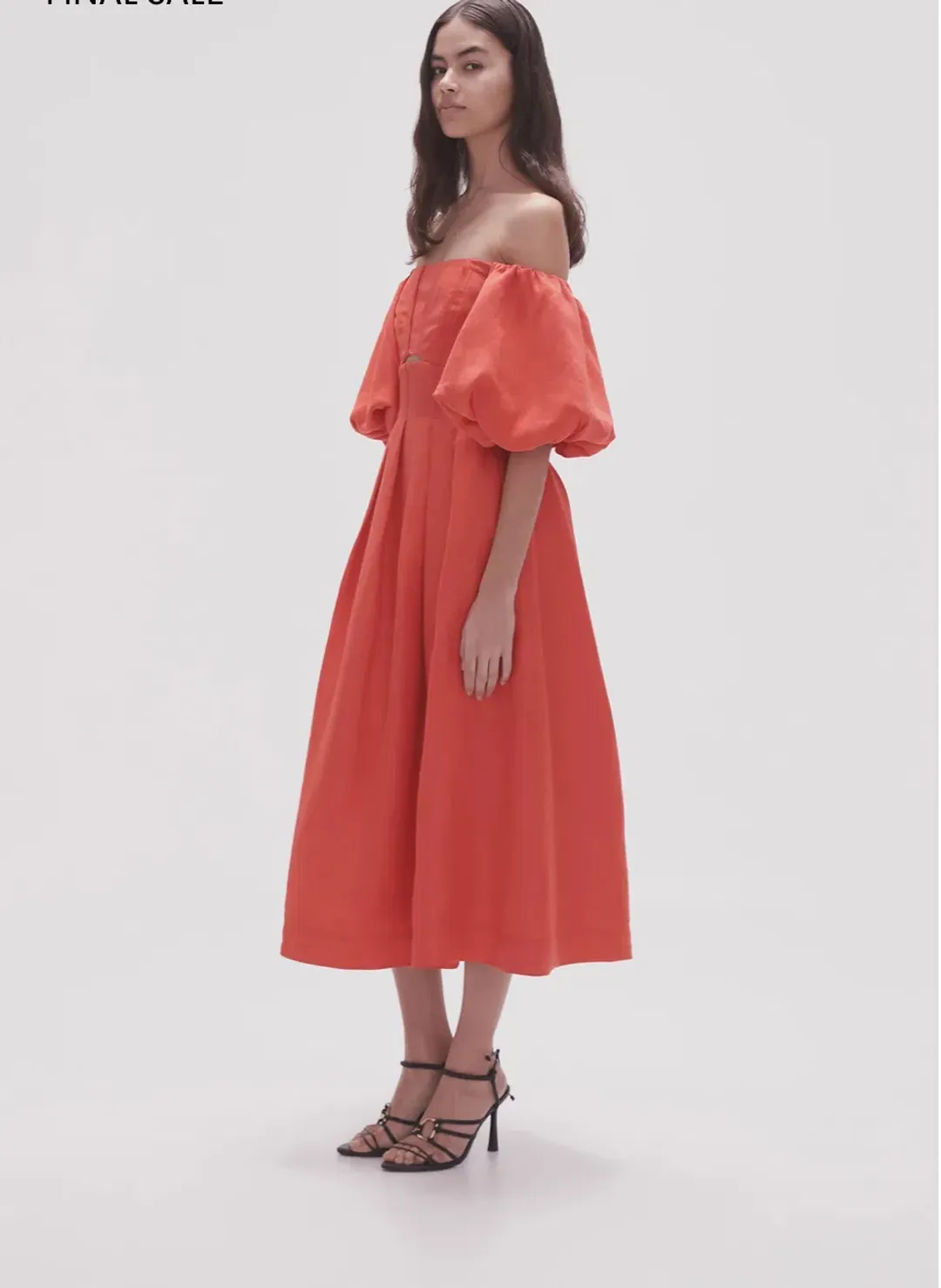 Aje Eugenie Midi Red Dress Size 8 for rent on The Volte - main image