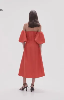 Aje Eugenie Midi Red Dress Size 8 for rent on The Volte - image 4