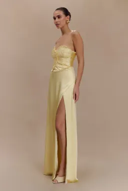 Meshki Larissa Dress Lemon Yellow Size 6 for rent on The Volte - image 2