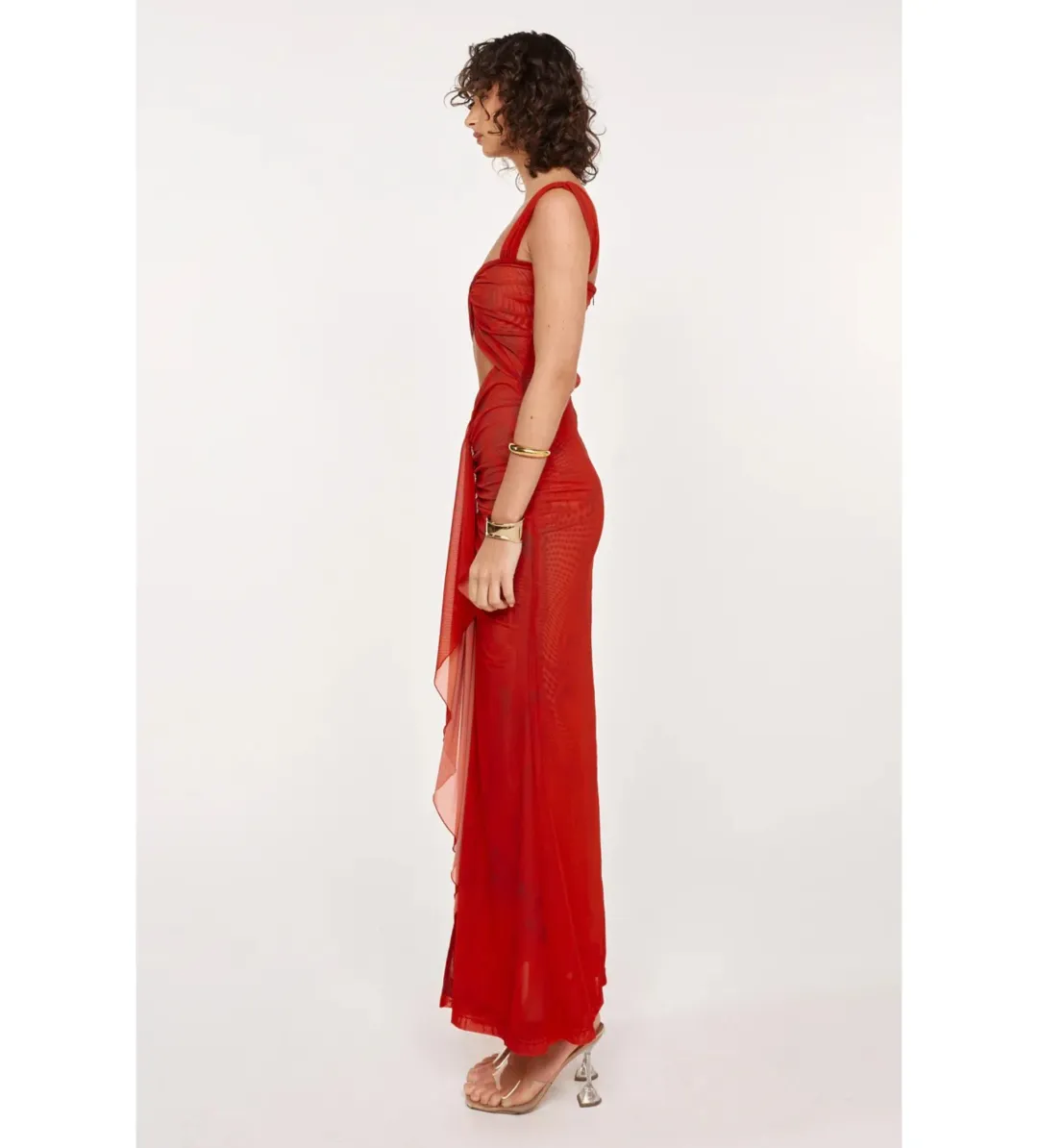 She is Ollá Imogen Maxi Dress in Cherry Red Size AU 10 for rent on The Volte - main image