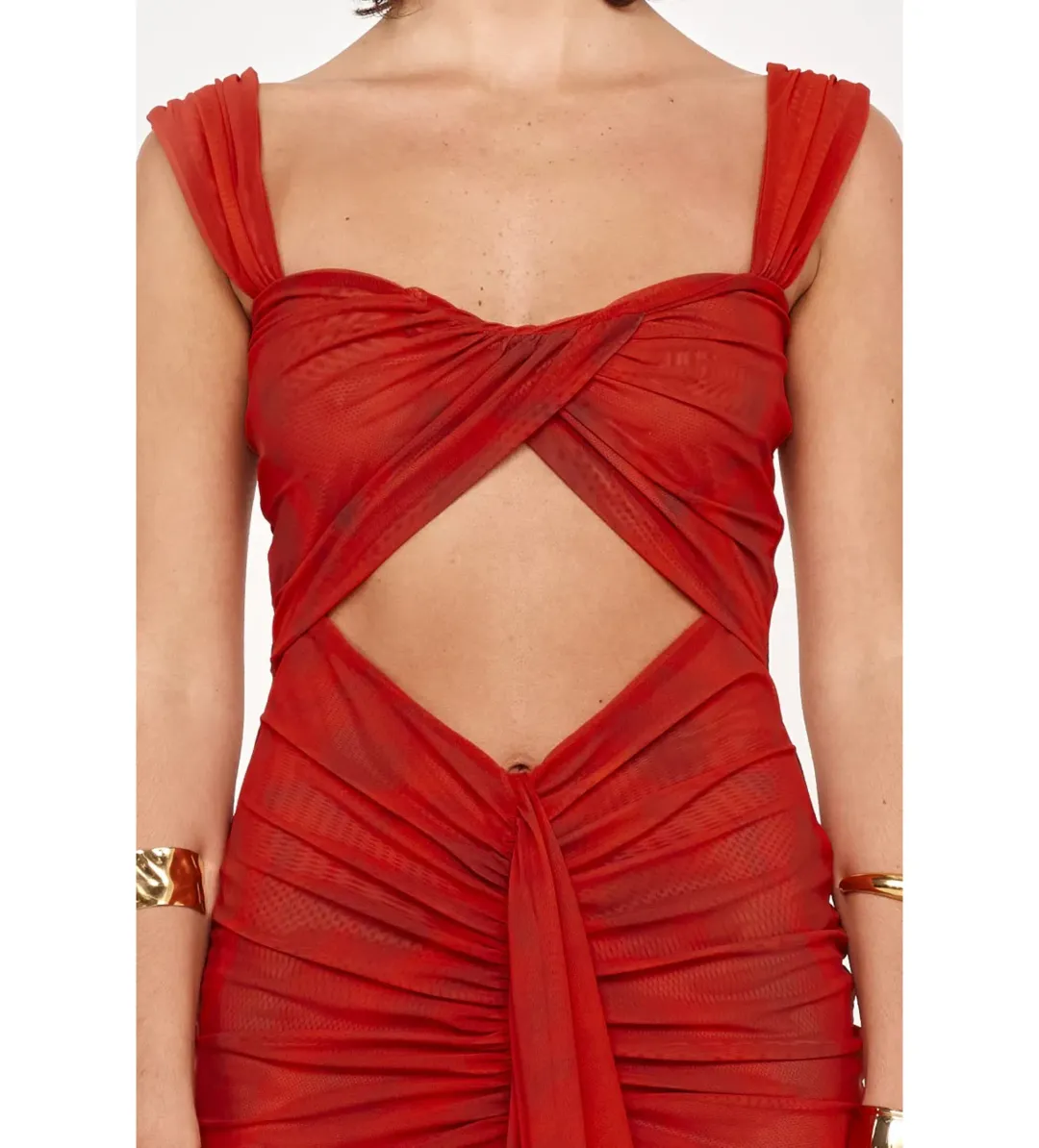She is Ollá Imogen Maxi Dress in Cherry Red Size AU 10 for rent on The Volte - main image