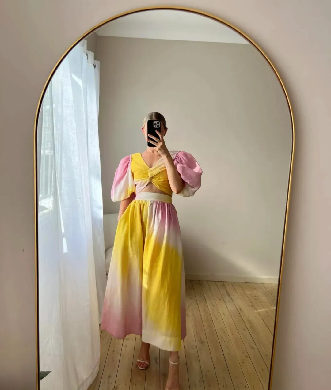 Aje Cloud Burst Puff Sleeve Cropped Top & Midi Skirt AU 8 for rent on The Volte - main image