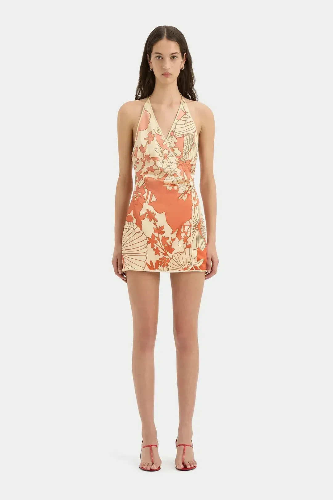 SIR THE LABEL Como Twist Mini Dress in Paradiso Print Size 4 for rent on The Volte - main image