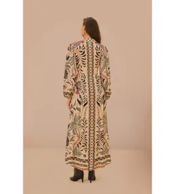 Farm Rio Sand Classic Nature Maxi Dress in Beige Size L/ AU 16 for rent on The Volte - image 4