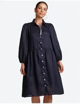 Eb&ive Studio Midi Shirt Dress Navy Size S/ AU 8 for rent on The Volte - image 1
