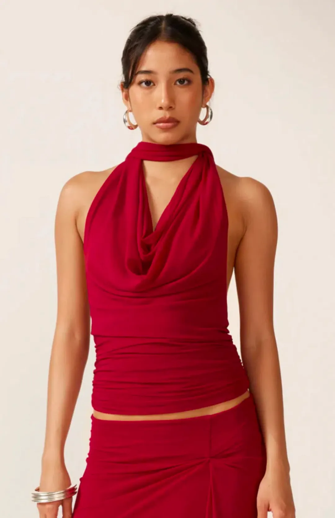 Ance Gria Prim Top and Sardinia Skirt in Rasberry Size 10 for rent on The Volte - main image