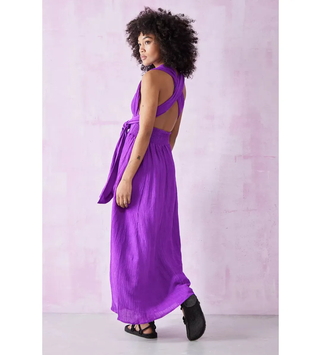 Faithfull The Brand Tropiques Maxi Dress Violet size 10 for rent on The Volte - main image