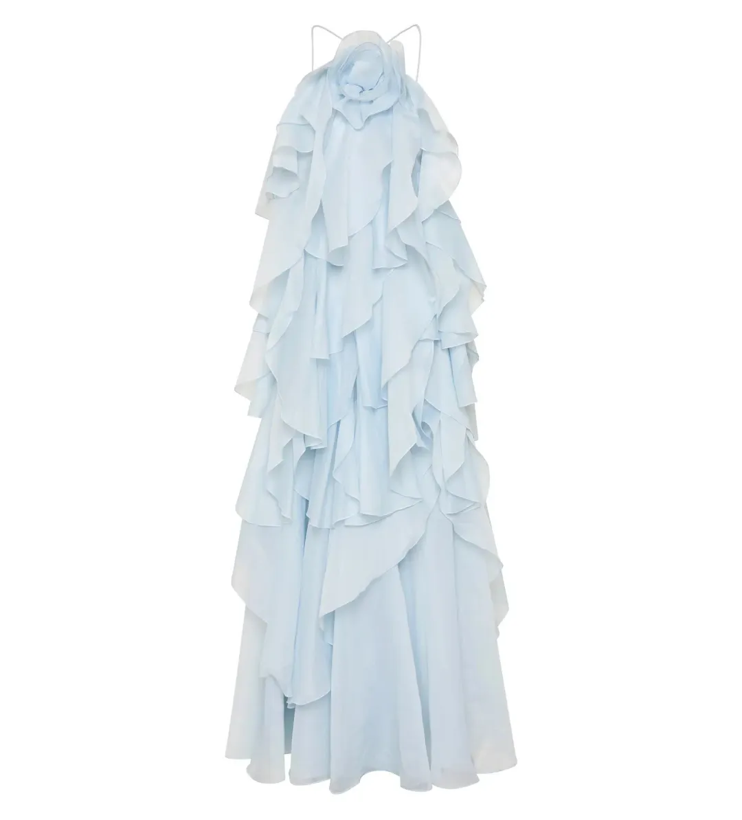 Aje Pandorea Layered Maxi Dress Silver Blue Size AU 12 for rent on The Volte - main image