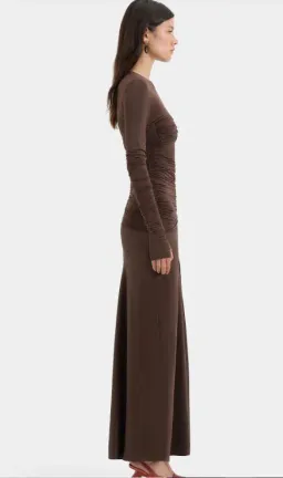 Sir Alessia Draped Gown Maxi in Chocolate AU Size 8 for rent on The Volte - image 3