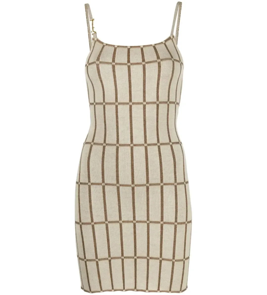 Jacquemus La Robe Maille Malha Mini Dress Beige Size 36/AU 8 for rent on The Volte - main image