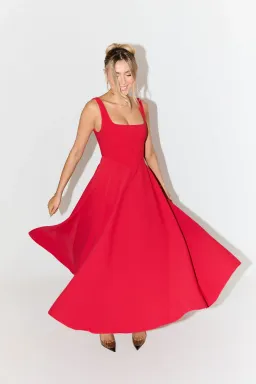 Odd Muse The Ultimate Muse Midi Dress Red Size AU 6 for rent on The Volte - image 2