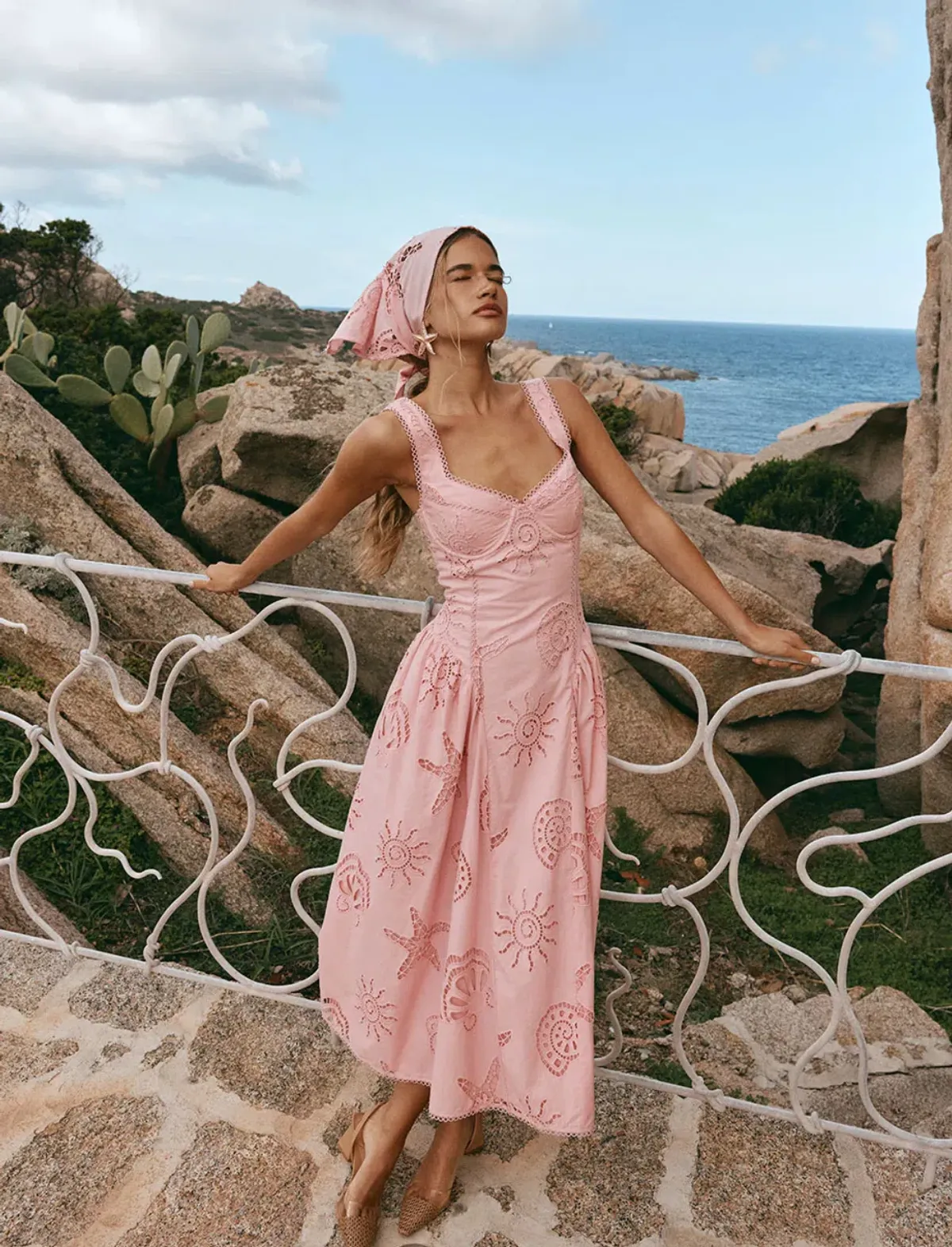 Zaco Biarritz Dress Corallo Rosa Size 8 for rent on The Volte - main image