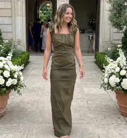 Rachel Gilbert Kalina Gown Olive Size 1/AU 8 for rent on The Volte - image 1