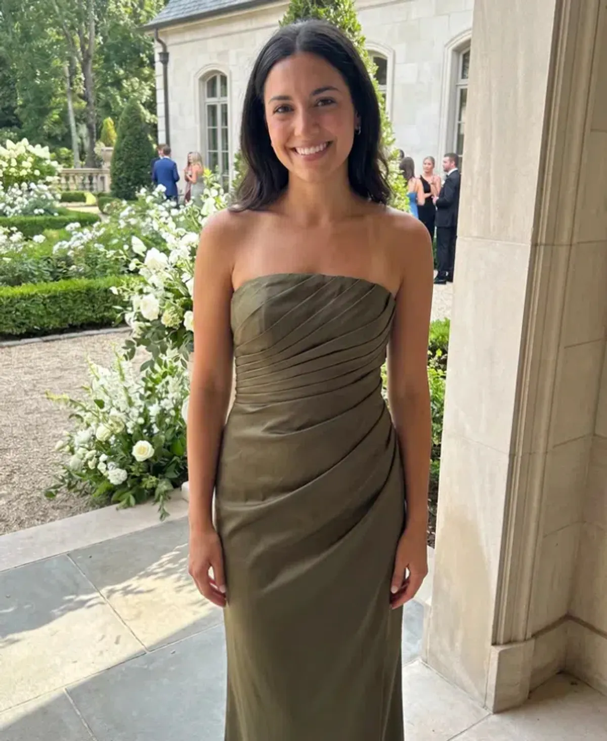 Rachel Gilbert Mira Gown Olive Size 2/AU 10 - Image 1