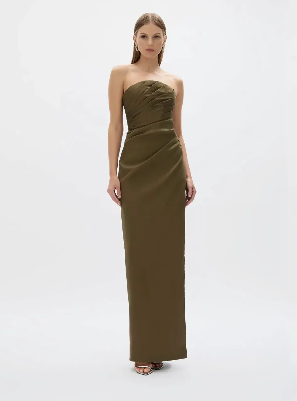 Rachel Gilbert Mira Gown Olive Size 2/AU 10 - Image 2