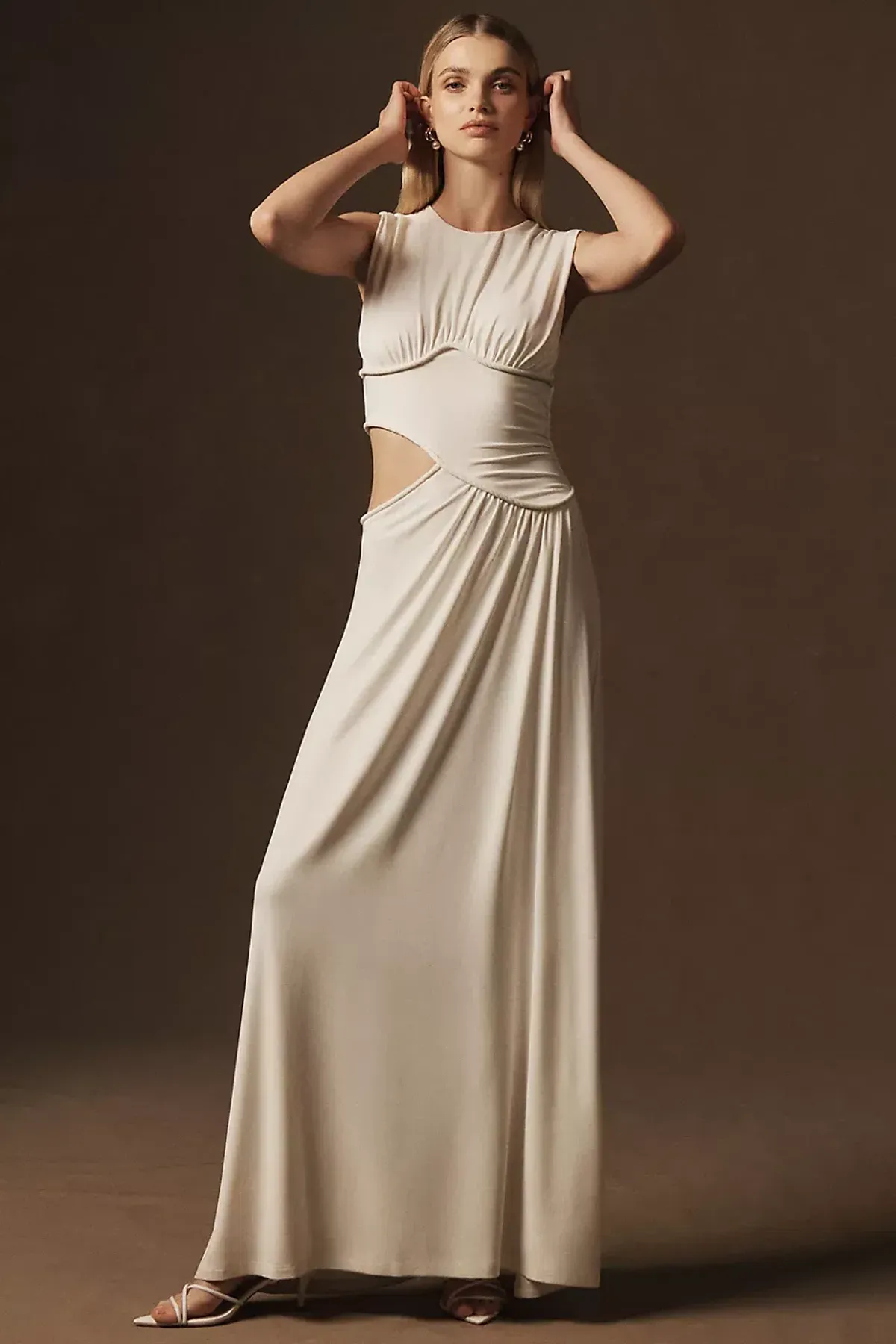 Misha The Sierra Jersey Gown Ivory White Size 12 - Image 1