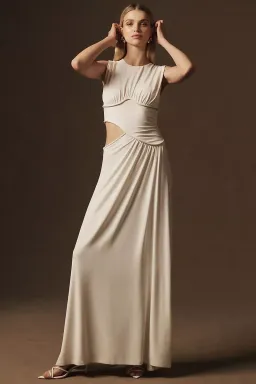 Misha The Sierra Jersey Gown Ivory White Size 12 for rent on The Volte - image 1