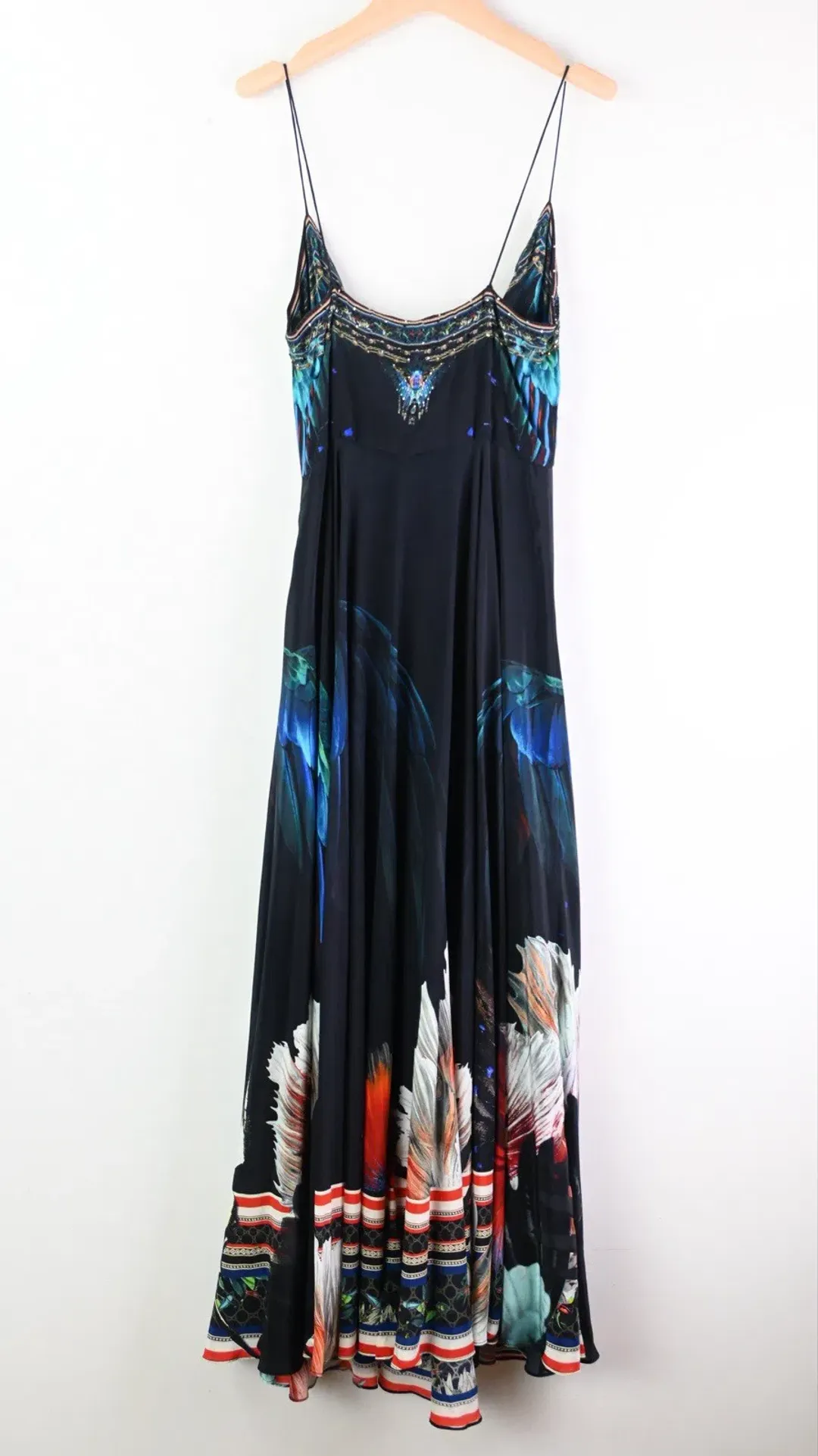 Camilla Long Dress With Tie Front Night Flight Maxi Dress Size AU 6 for rent on The Volte - main image