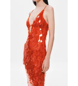 Misha Sapphire Sequin Maxi Red Size 14 for rent on The Volte - image 4