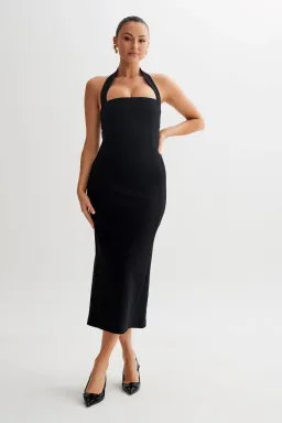 Meshki Amelita Suiting Halter Midi Dress Black Size 6 for rent on The Volte - image 1