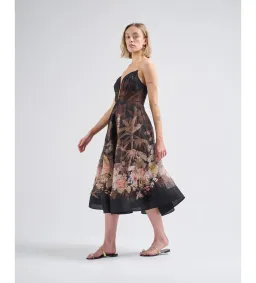 Zimmerman Illuminate Draped Mini Dress Black Tropical Size AU 10 for rent on The Volte - image 2