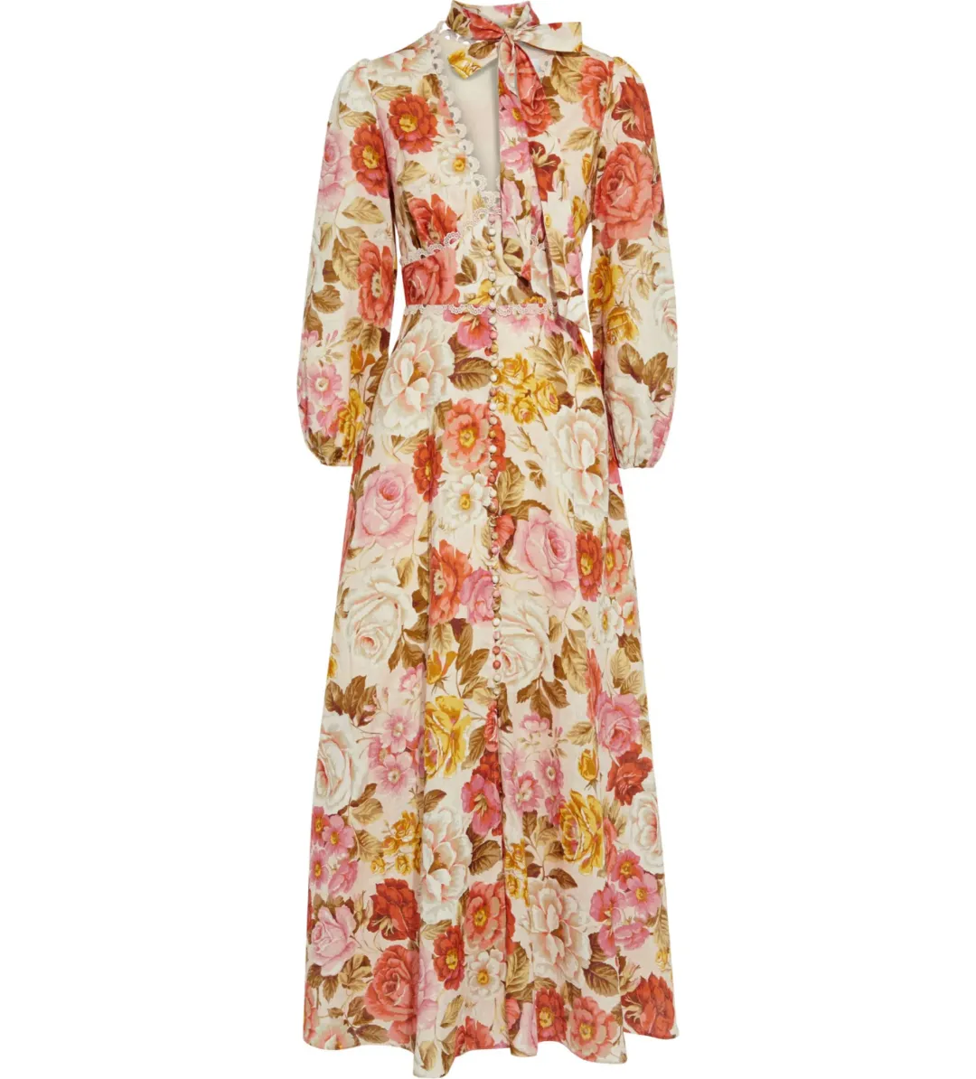 Zimmerman Bonita Linen Dress Lemon Floral Size 2 / AU 12 for rent on The Volte - main image