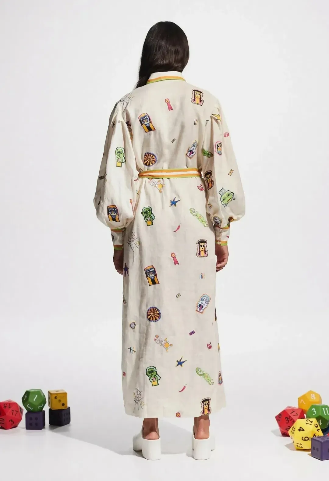 Alemais Checkers Embroidered Maxi Dress Multi Size 8 for rent on The Volte - main image