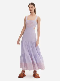 Alemais Maggie Cutout Midi Dress Purple Size 8 for rent on The Volte - image 1