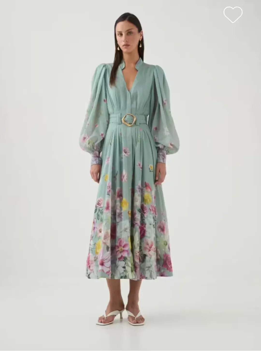 Aje Fleur Shirt Midi Dress Green Size 16 for rent on The Volte - main image