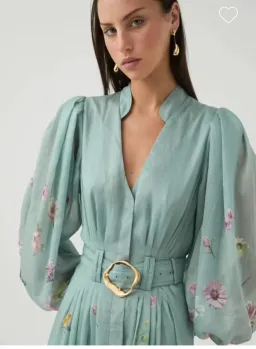 Aje Fleur Shirt Midi Dress Green Size 16 for rent on The Volte - image 4