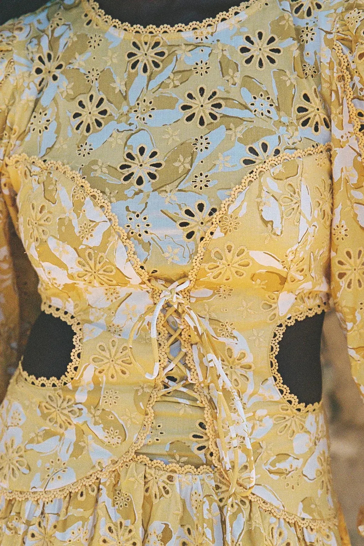 SABO Elysees Dress Yellow and White size XS - Image 2