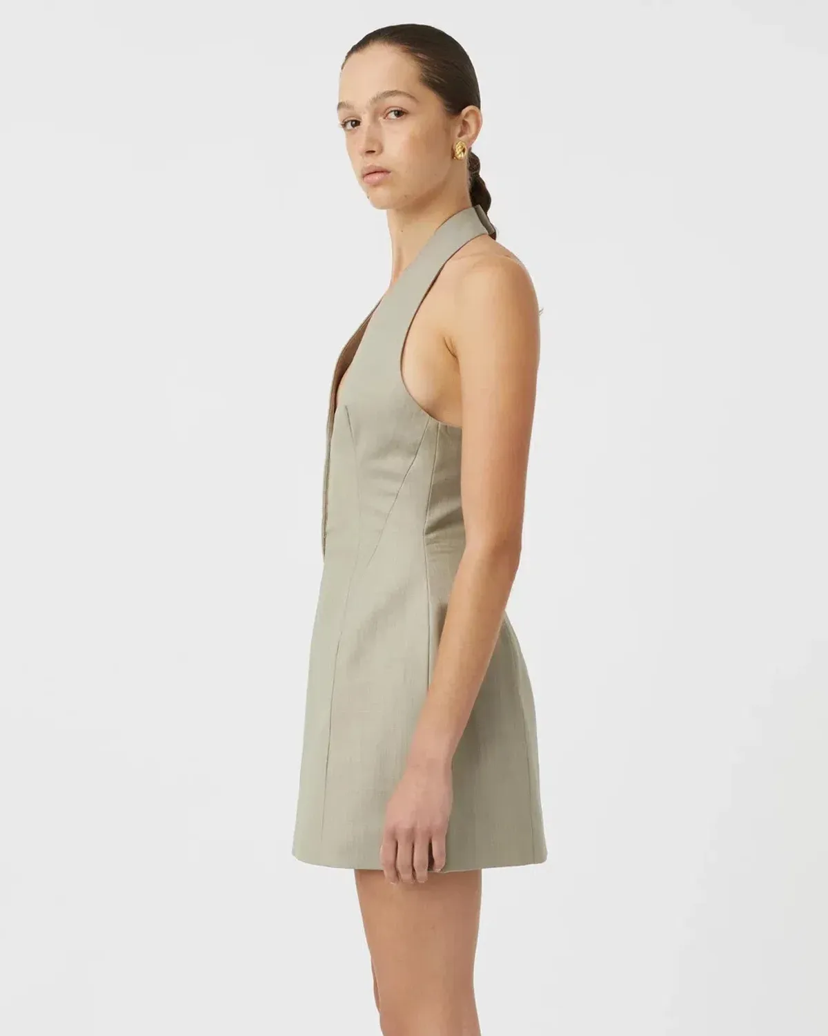 Camilla and Marc Pompidou Mini Dress Olive Marle Size 10 - Image 2
