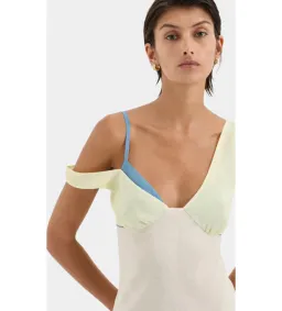 Sir the Label Thames Splice Midi Dress Ecru Multi Size AU 10 for rent on The Volte - image 2