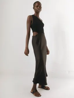 Christopher Esber Carmen Rib Bias Dress Black Size 6 for rent on The Volte - image 1