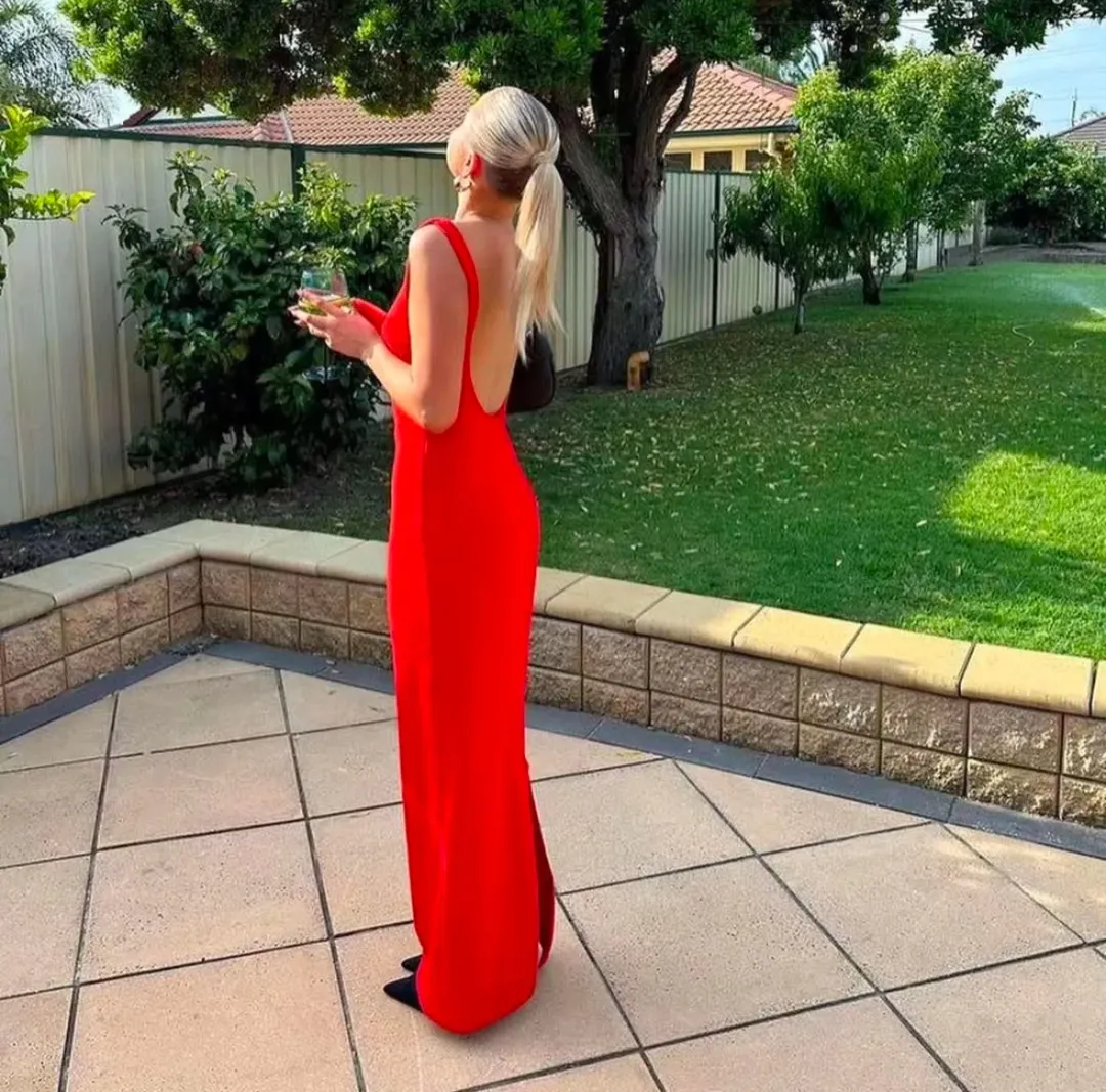 Effie Kats Verona Gown Red Size AU 6 for rent on The Volte - main image