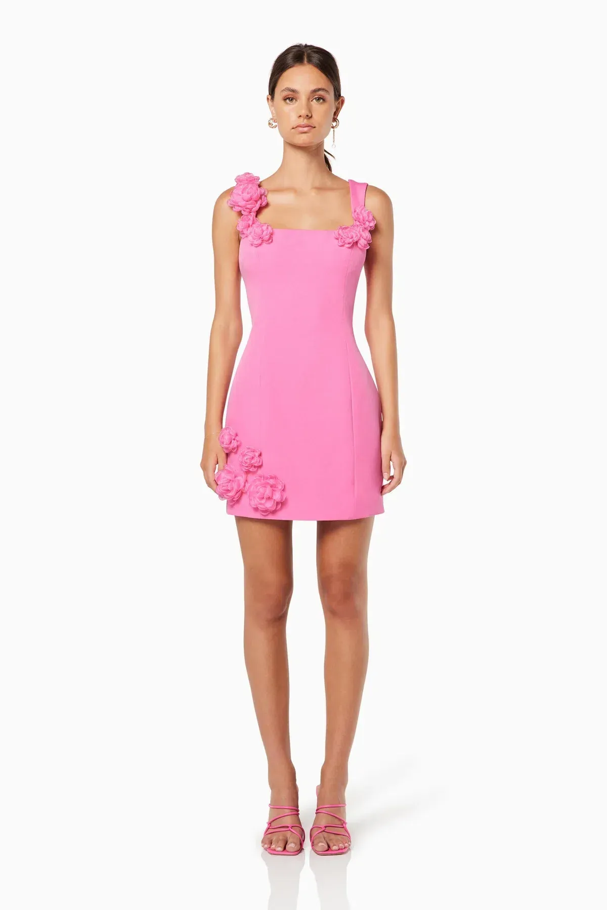 Elliatt Trompe 3D Floral Mini Dress Pink Size 6 - Image 1