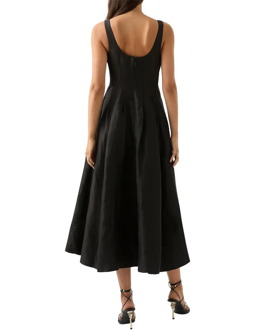 AJE Divinity Pearl Pin Midi Dress Black Size AU 6 for rent on The Volte - main image