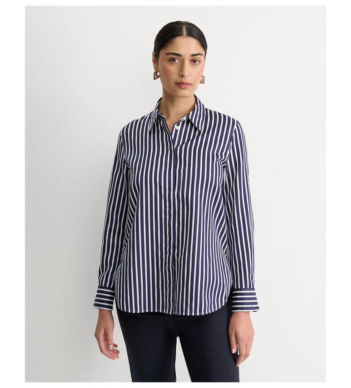 Sportscraft Hannah Cotton Silk Shirt Stripe Size AU 10 for rent on The Volte - main image