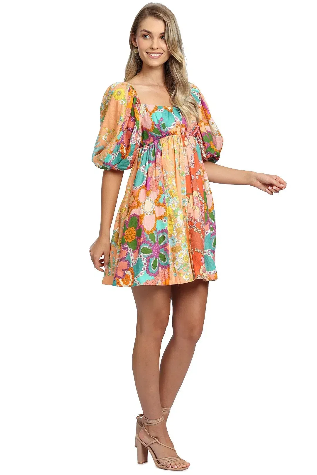 Zimmermann Lola Panelled Mini Dress Print Size 8/S for rent on The Volte - main image
