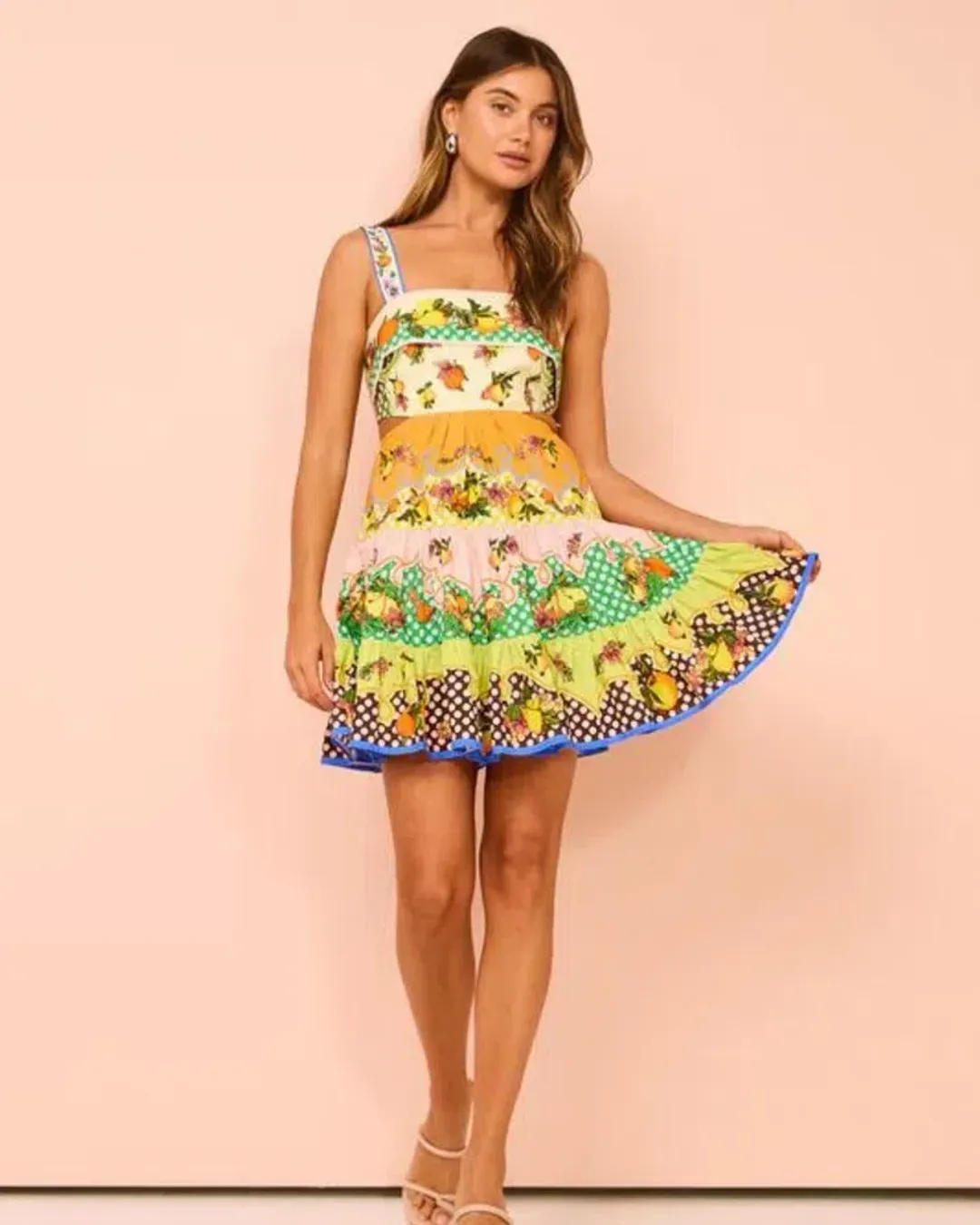 Alemais Lemonis Cut Out Mini Dress Multi Size 8 for rent on The Volte - main image