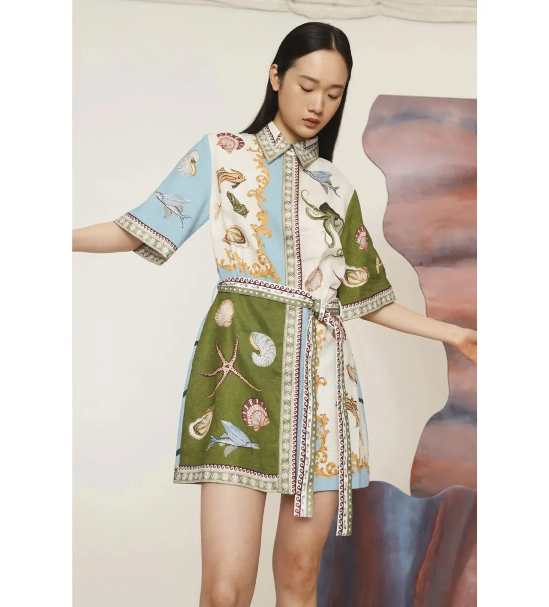 Alemais Bath House Mini Dress Multi Size AU 16 for rent on The Volte - main image