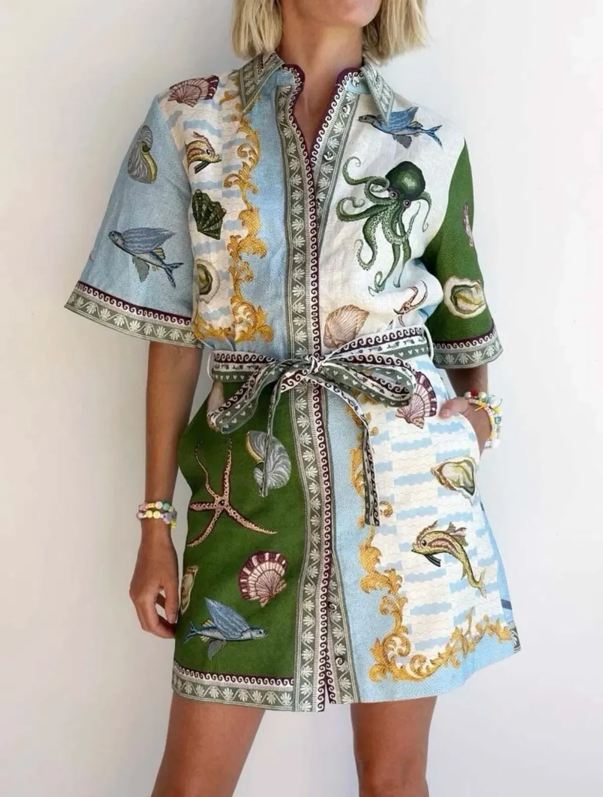 Alemais Bath House Mini Dress Multi Size AU 14 - Image 1